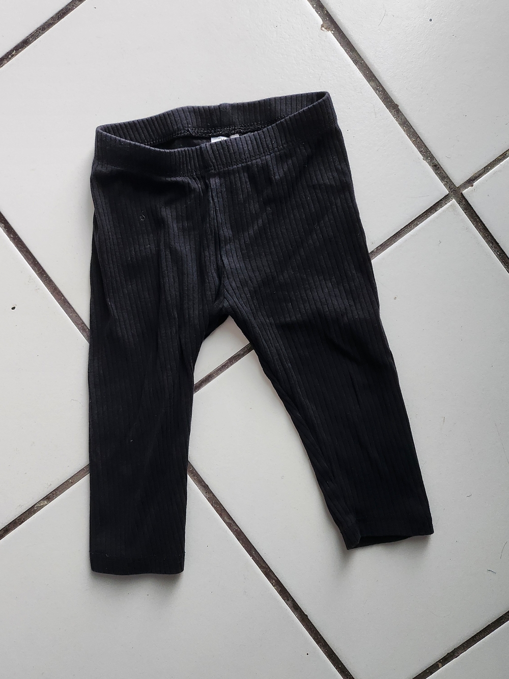 Black Ribbed Baby Leggings